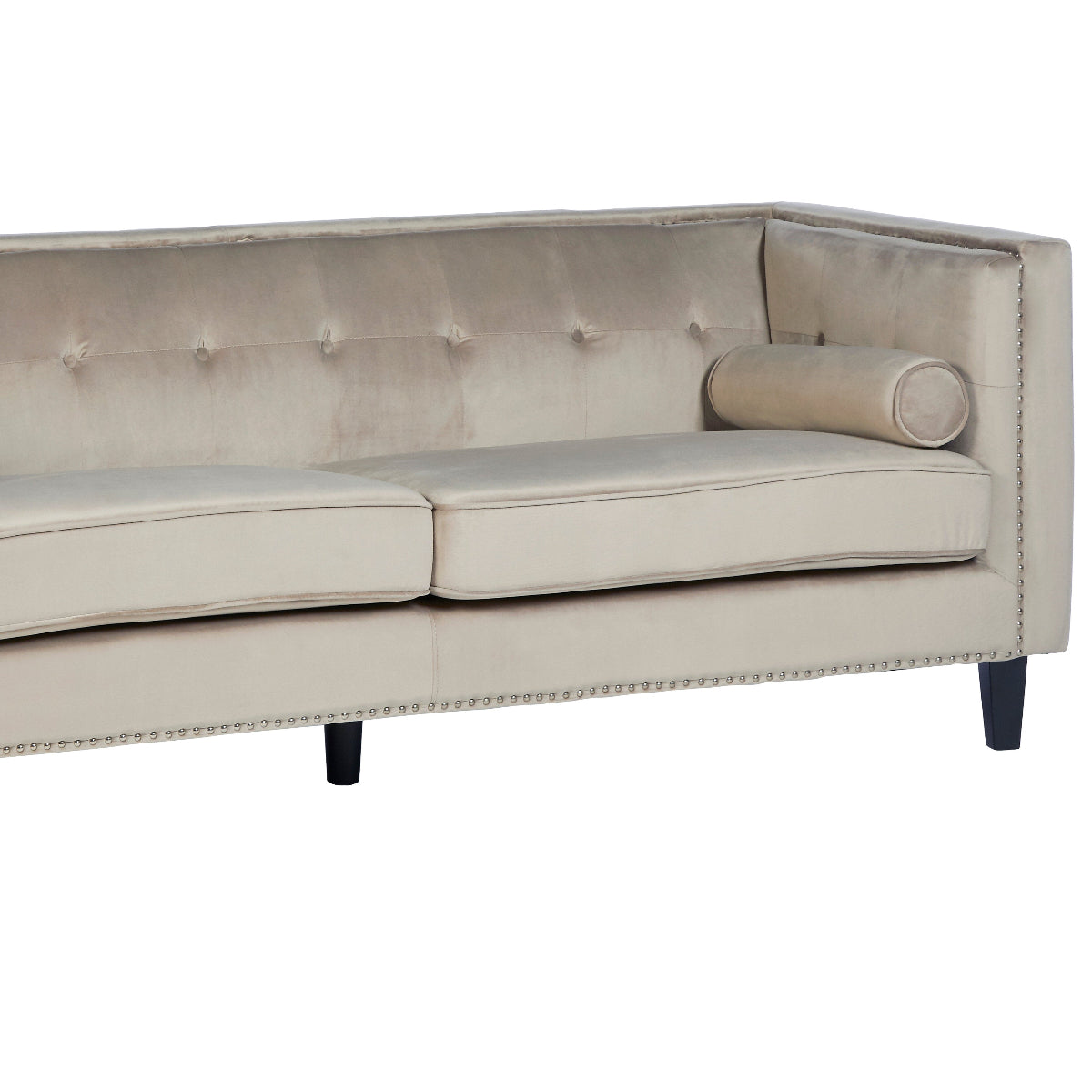 Beaumonde Home Felisa 3 Seat Mink Velvet Sofa. 8