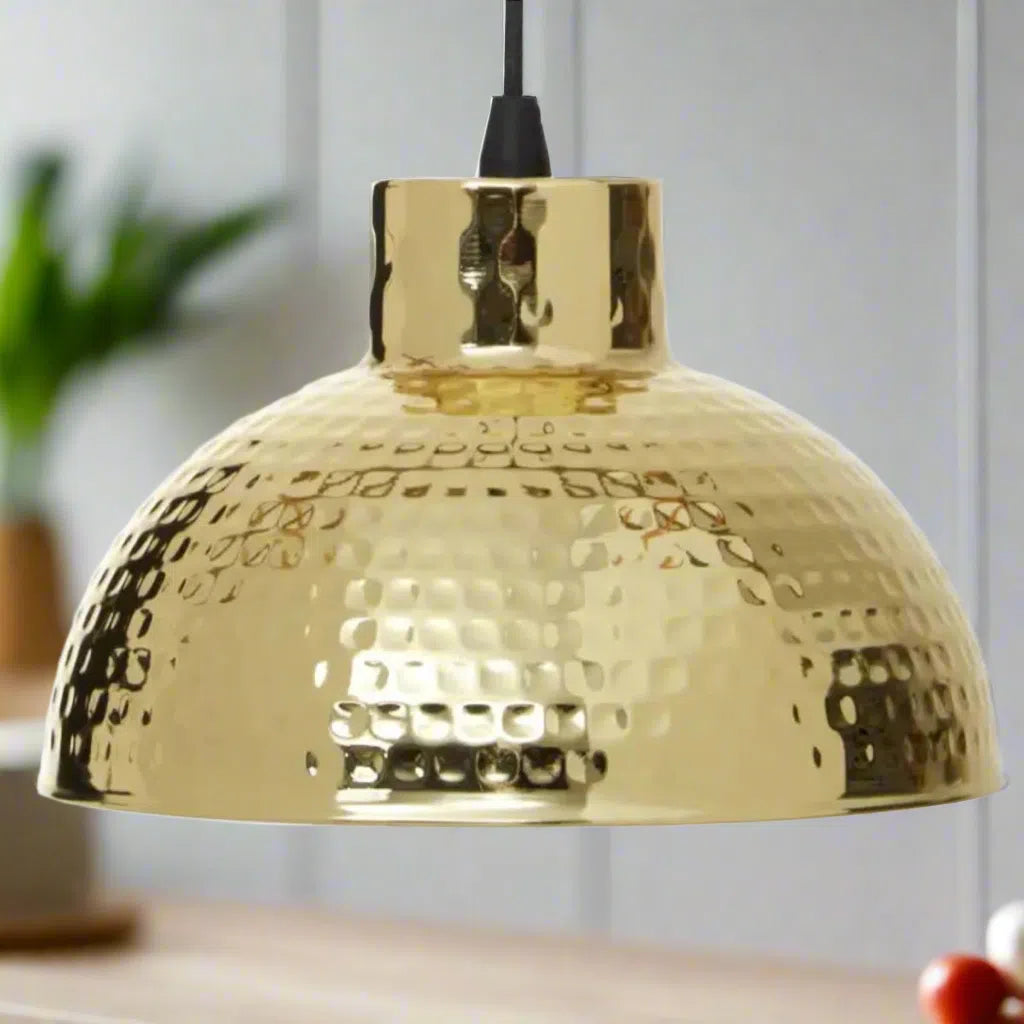 Beaumonde Home Foundry Industrial Gold Finish Pendant Light-Beaumonde