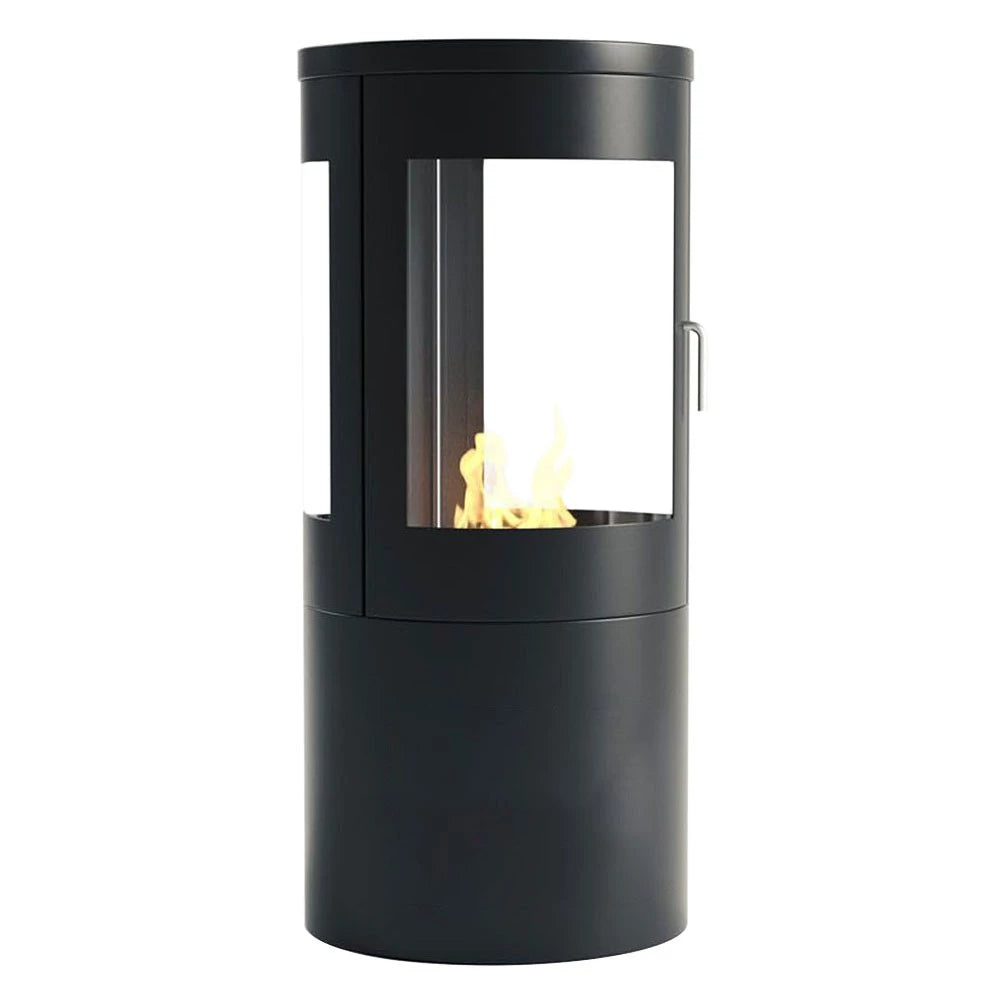 ScandiFlames Columbus Bioethanol Stove with 360 Degree View - Black