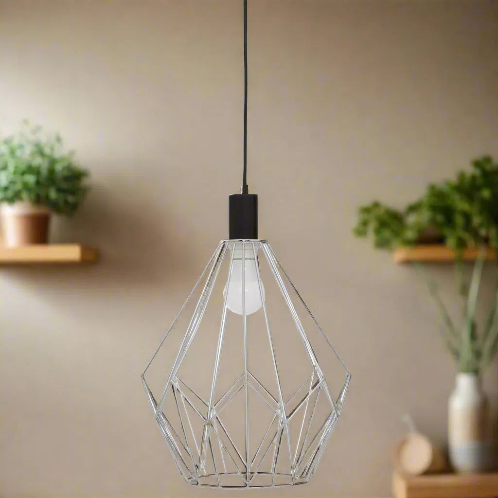 Beaumonde Home Geo Chrome Gold Frame Pendant Light-Beaumonde