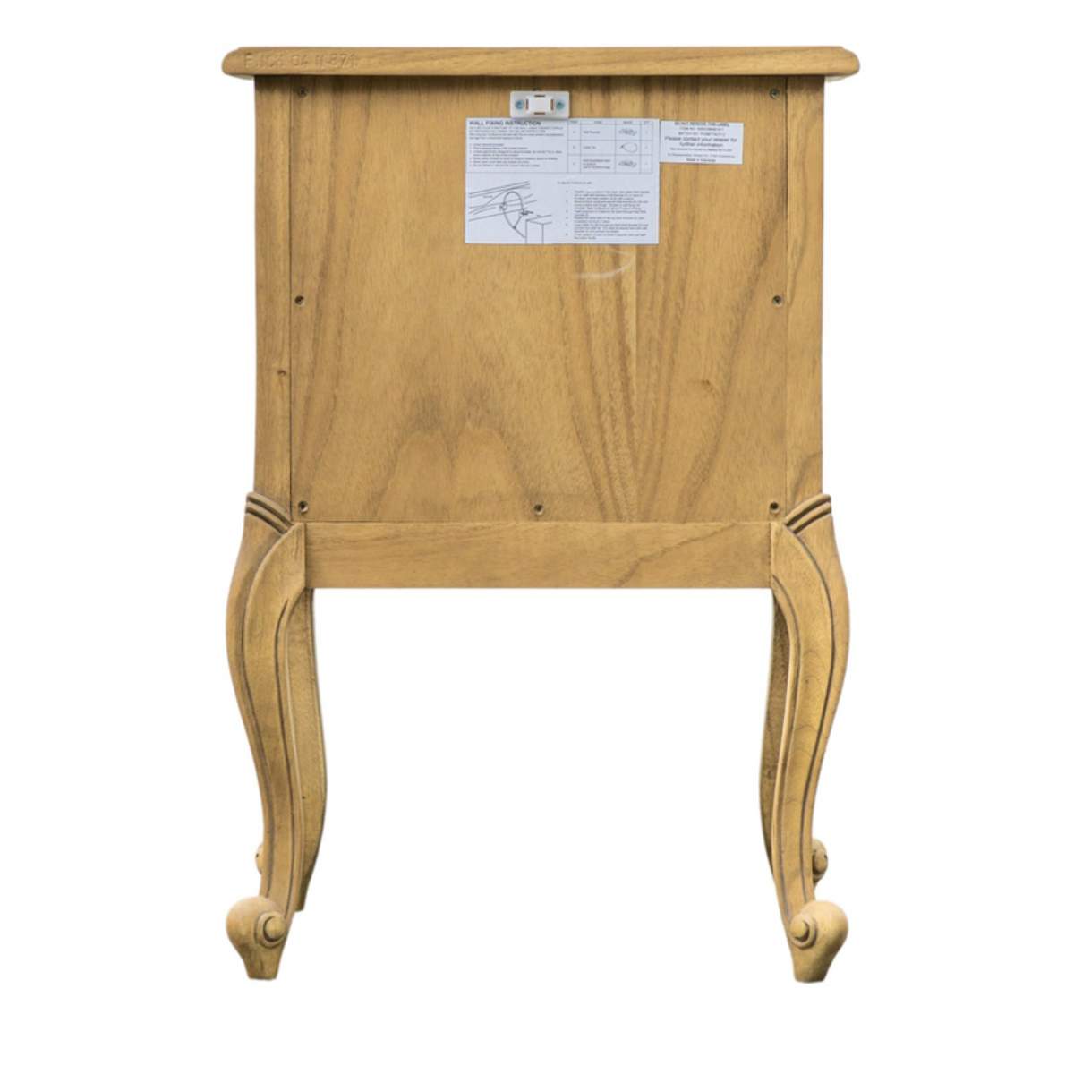 Gallery Direct Chic Bedside Table Weathered 470x400x695mm