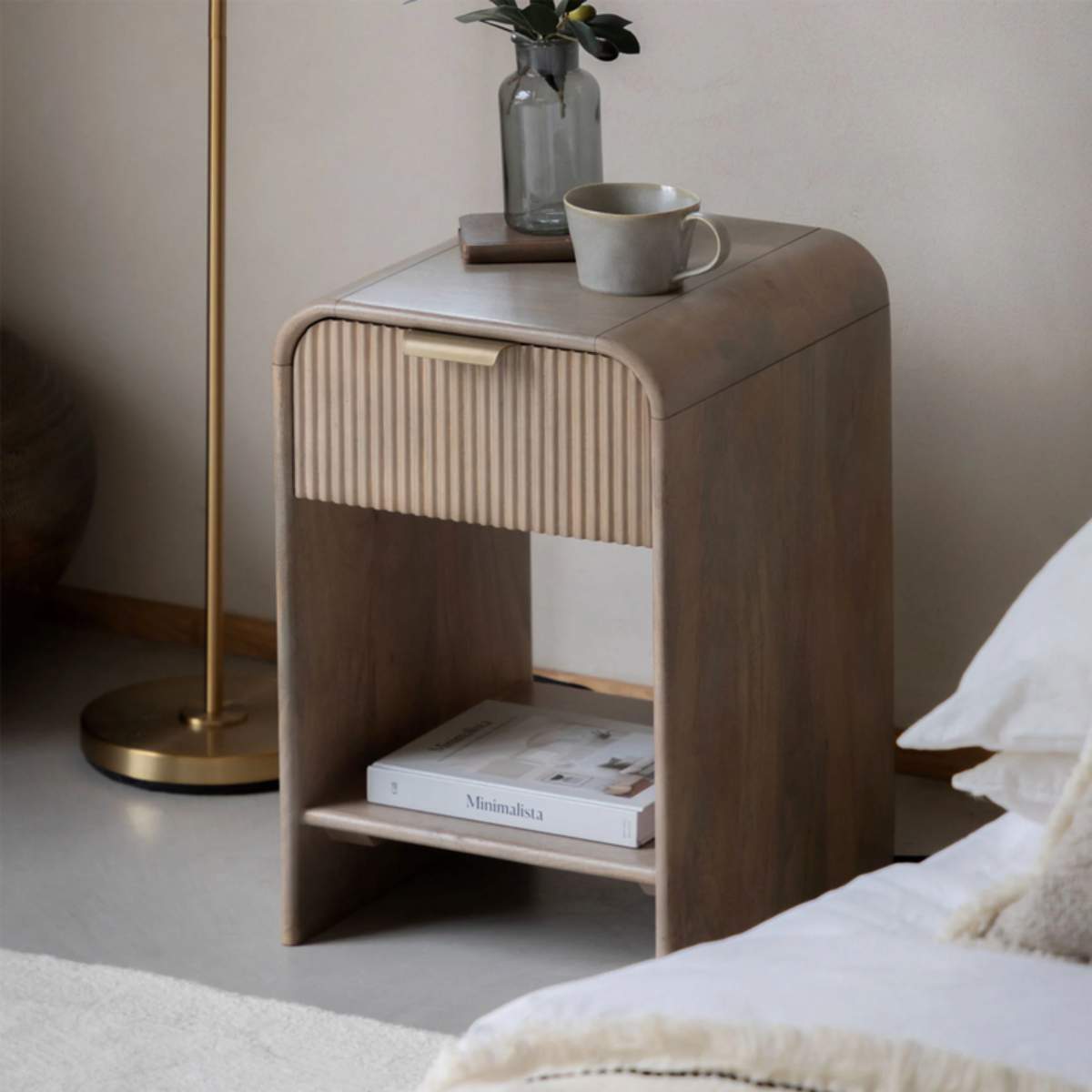 Gallery Direct Colonna 1 Drawer Bedside 350x400x550mm