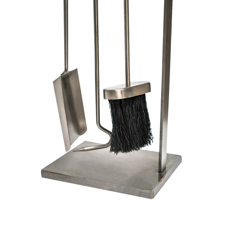 Ivyline Pewter Fireside Companion Set 3 Piece 50cm