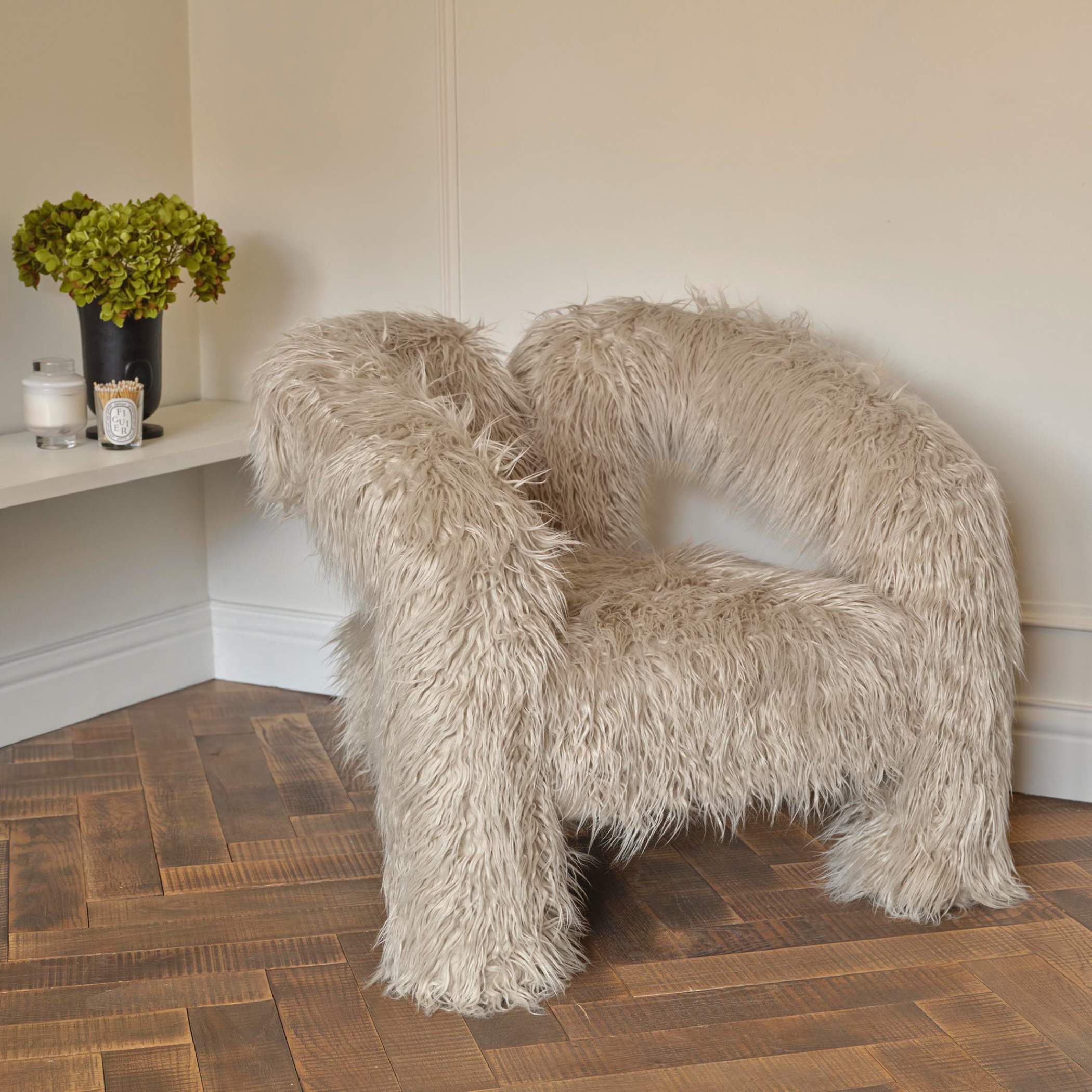 HO+ME Frai Occasional Chair In Ivory Mongolian