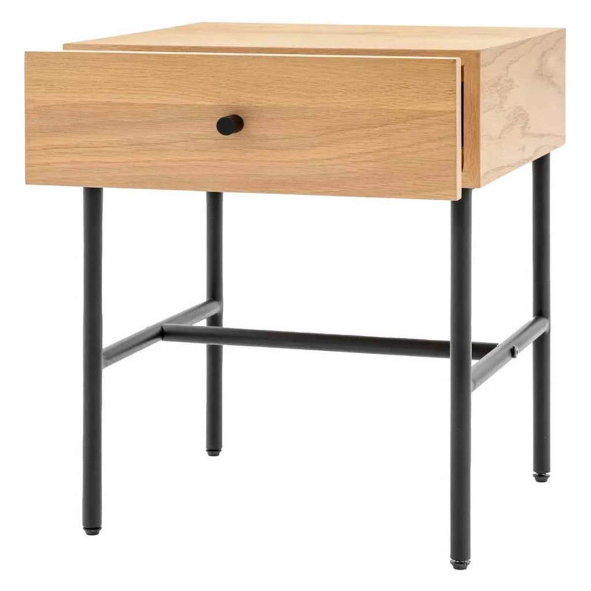 Gallery Direct Ashdown 1 Drawer Bedside Natural 400x400x500mm