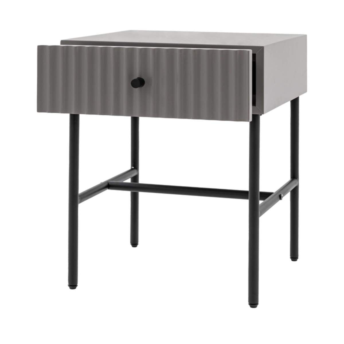 Gallery Direct Buckhurst 1 Drawer Bedside Grey 400x400x500mm