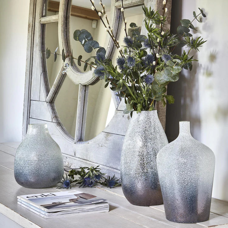 Ivyline Verre Stem Frosted Bottle Vase-Beaumonde