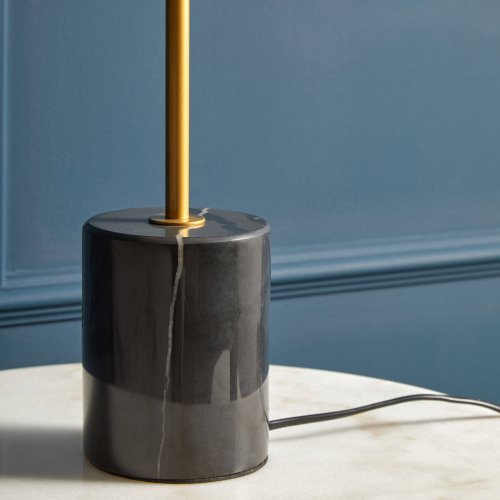 Beaumonde Home Revive Small Gold Finish Metal Table Lamp With Black Marble Base 2