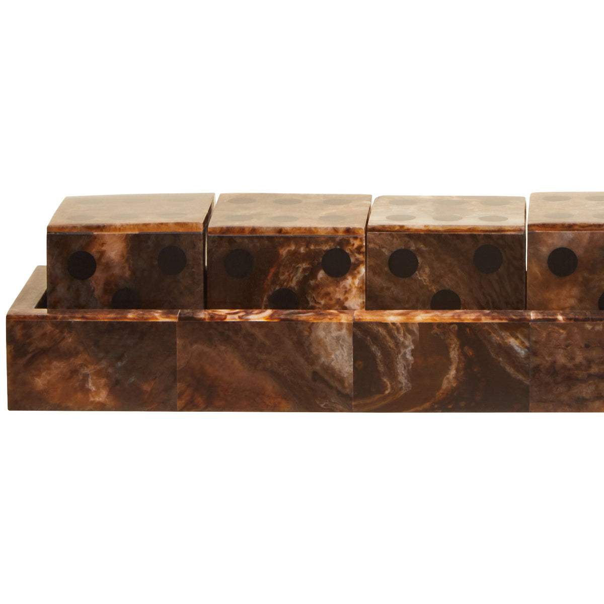 Beaumonde Home Churchill Games Brown And Black Finish Five Dice Set 7