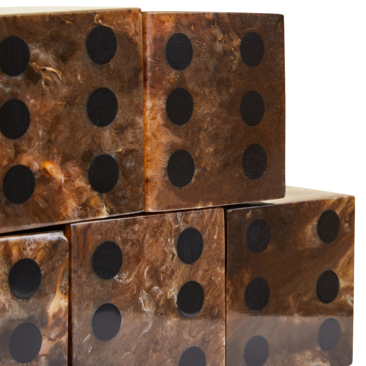 Beaumonde Home Churchill Games Brown And Black Finish Five Dice Set 4