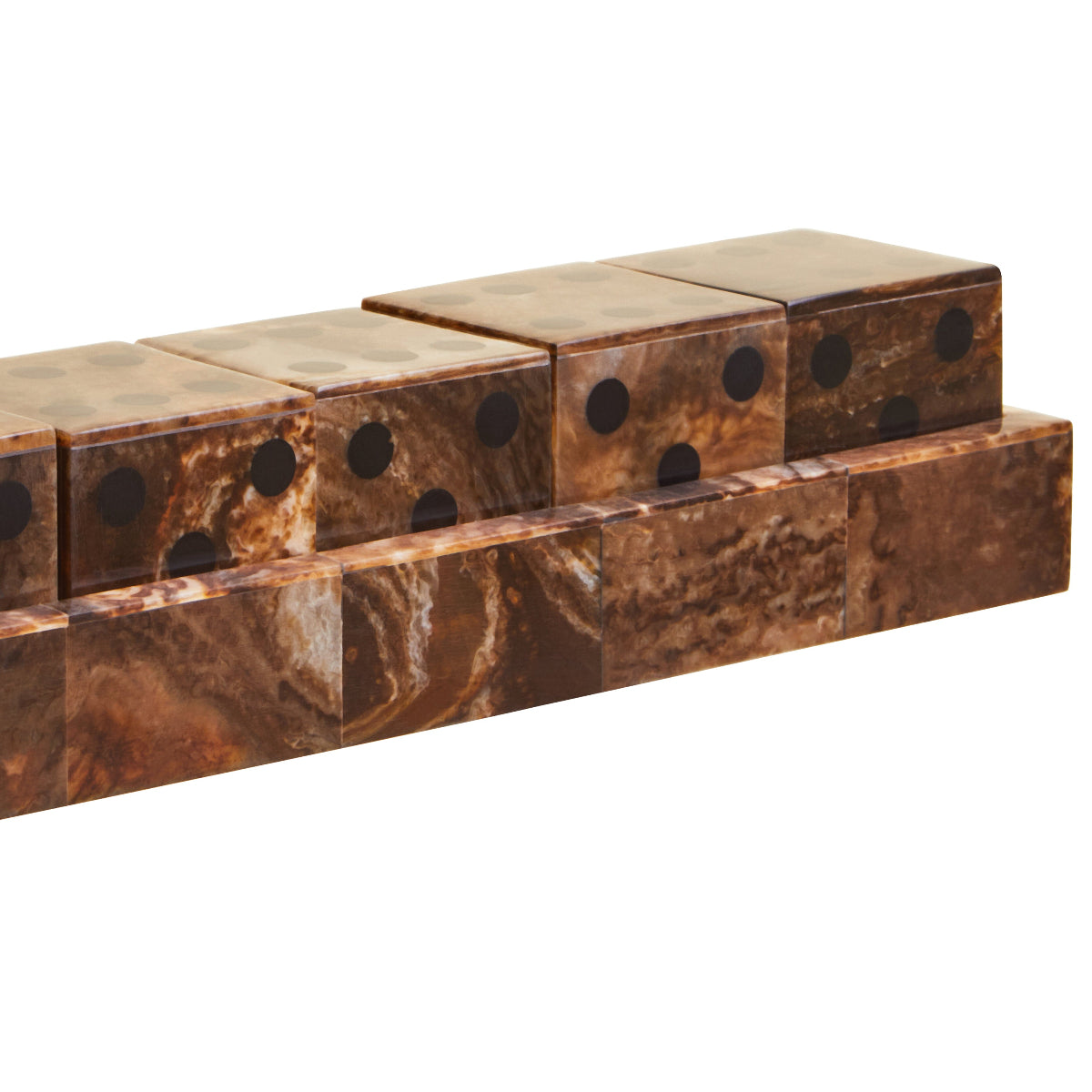 Beaumonde Home Churchill Games Brown And Black Finish Five Dice Set 2