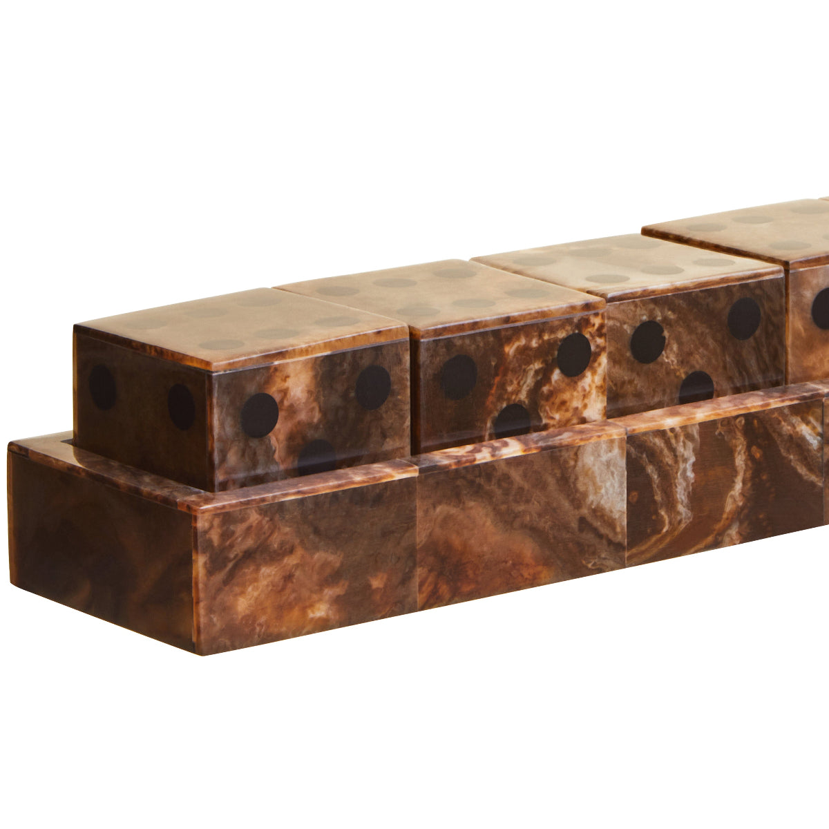 Beaumonde Home Churchill Games Brown And Black Finish Five Dice Set 1