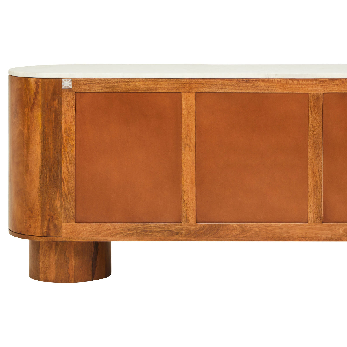 Beaumonde Home Torcino Mango Wood Carved Design Marble Top Three Door Sideboard 19