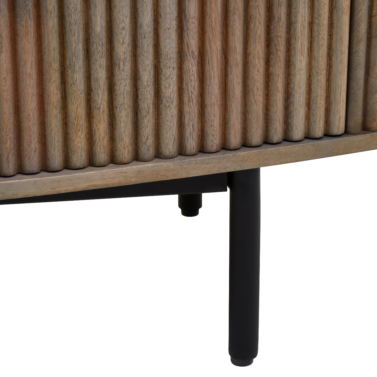 Beaumonde Home Torello Three Drawer Grey Mango Wood Sideboard 16