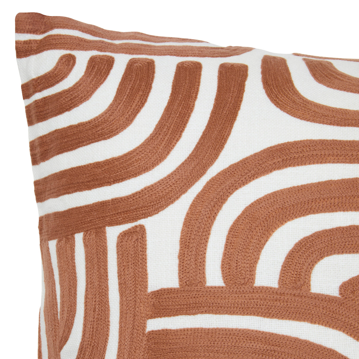 Beaumonde Home Bosie Ozella Natural And Terracotta Square Cushion 11