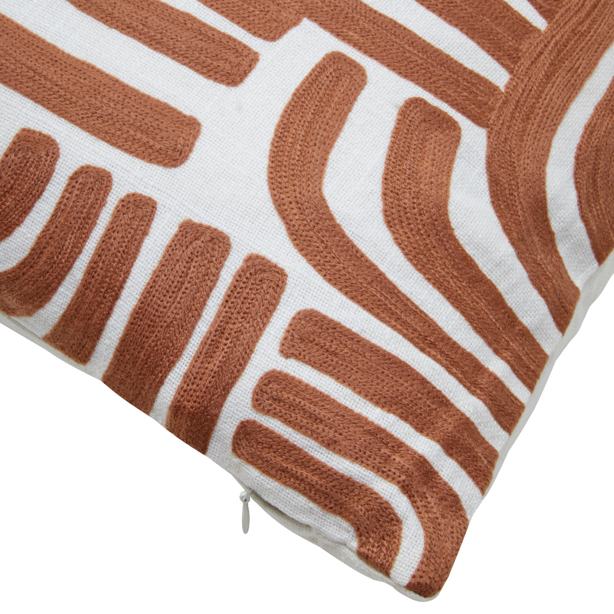 Beaumonde Home Bosie Ozella Natural And Terracotta Square Cushion 10