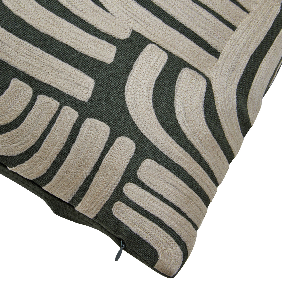 Beaumonde Home Bosie Ozella Natural And Green Cushion 12