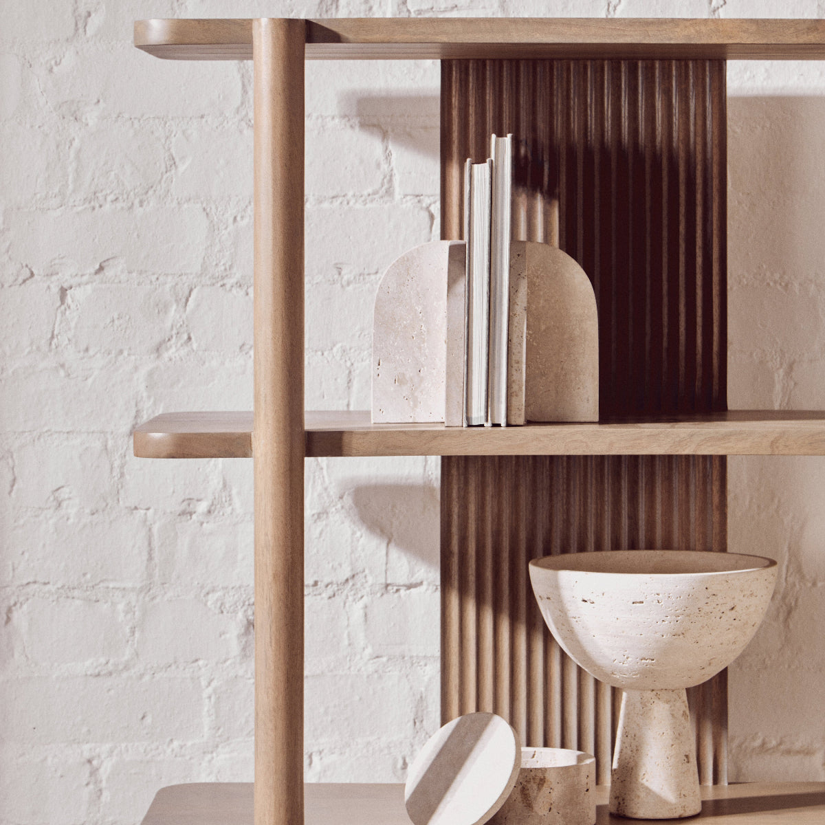 Beaumonde Home Torello 5 Tier Grey Mango Wood Shelf Unit 8