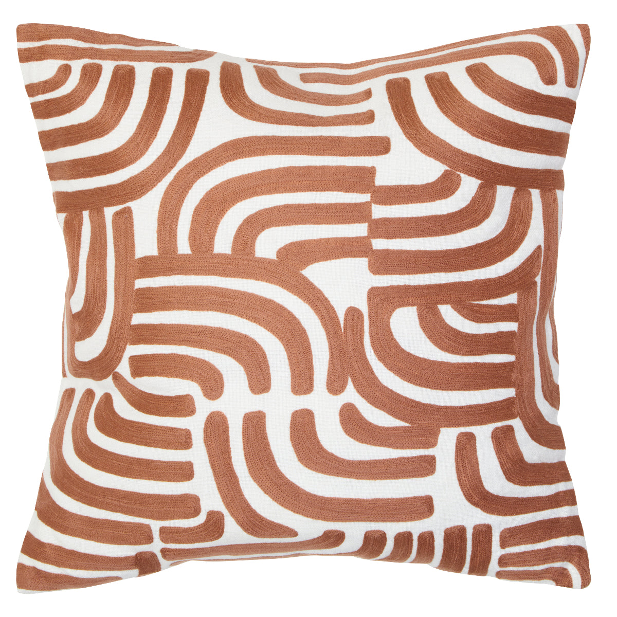 Beaumonde Home Bosie Ozella Natural And Terracotta Square Cushion 7