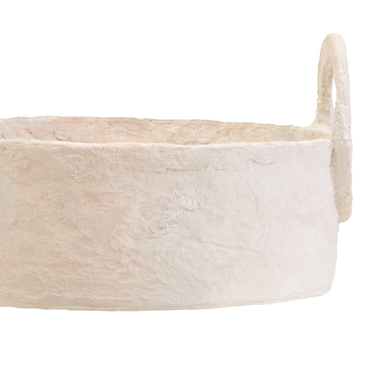 Beaumonde Home Sanai Cotton Mache Round Tray With Decorative Handles 10