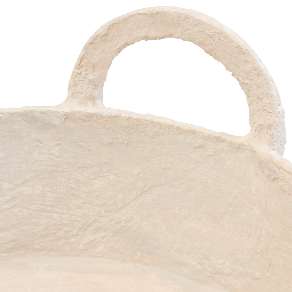 Beaumonde Home Sanai Cotton Mache Round Tray With Decorative Handles 8