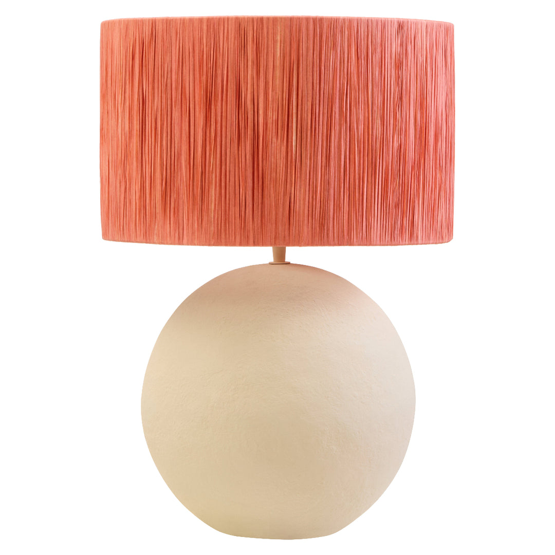 Beaumonde Home Carta 58Cm Natural Papier Mache Table Lamp With Rust Raffia Shade 11