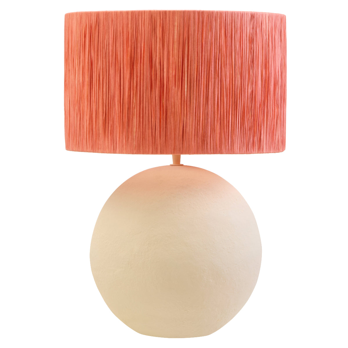 Beaumonde Home Carta 58Cm Natural Papier Mache Table Lamp With Rust Raffia Shade 10