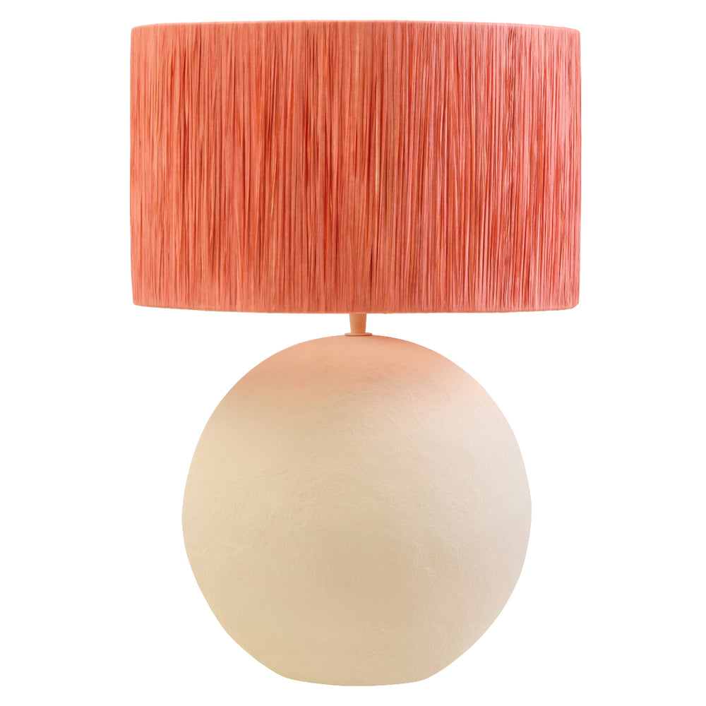 Beaumonde Home Carta 58Cm Natural Papier Mache Table Lamp With Rust Raffia Shade 10