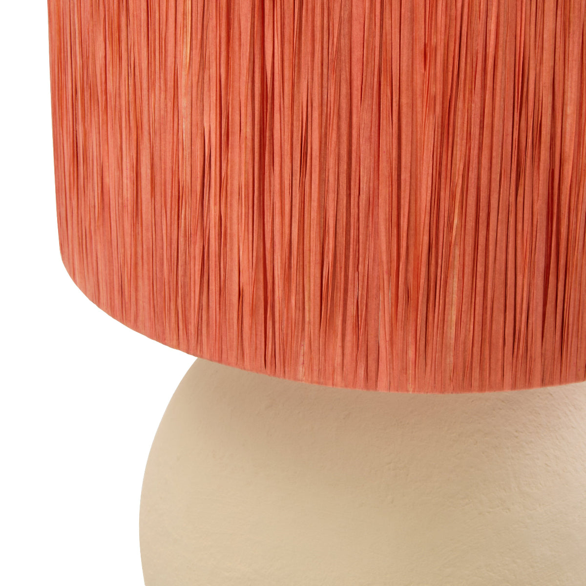 Beaumonde Home Carta 58Cm Natural Papier Mache Table Lamp With Rust Raffia Shade 8