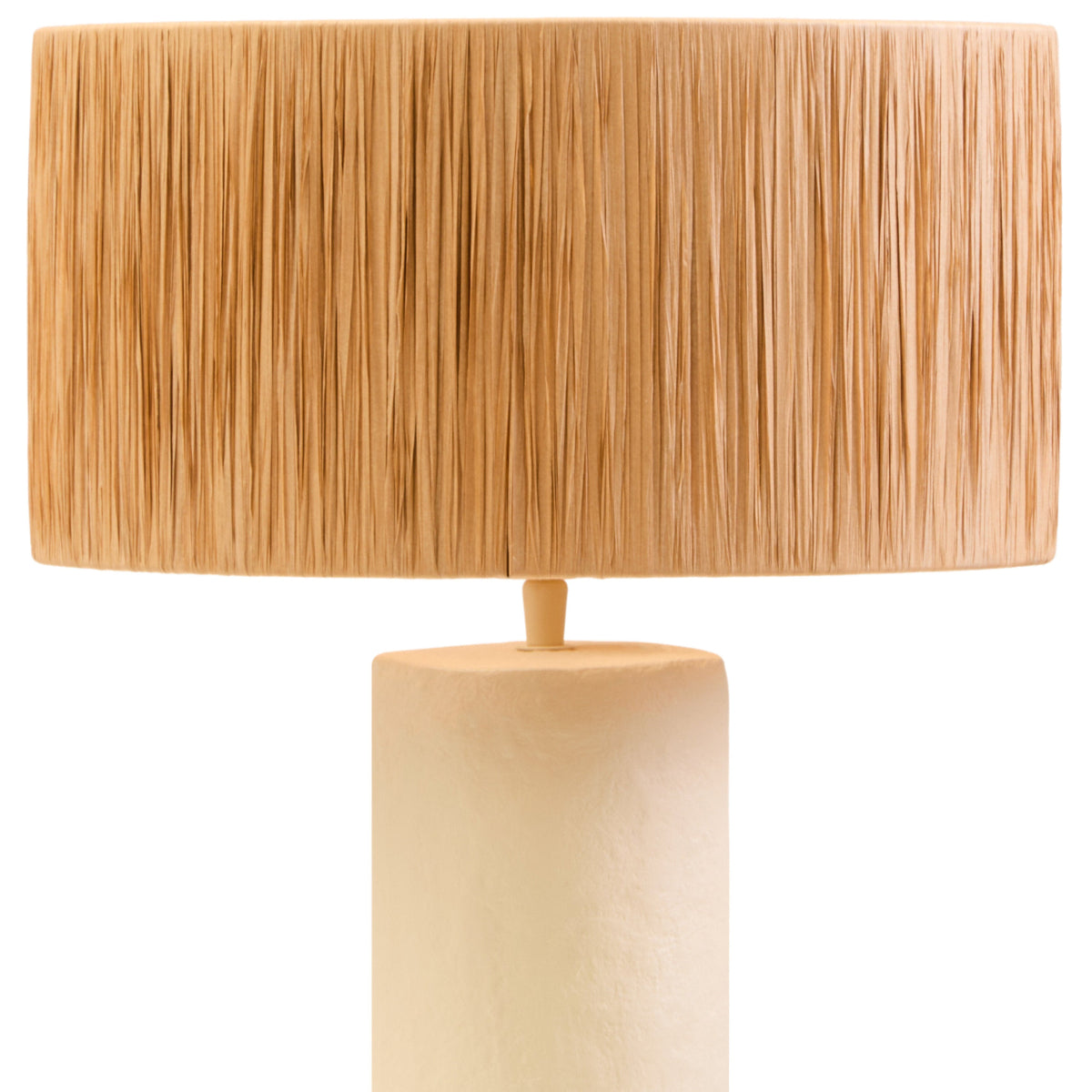Beaumonde Home Carta 51Cm Natural Papier Mache Table Lamp With Natural Raffia Shade 15