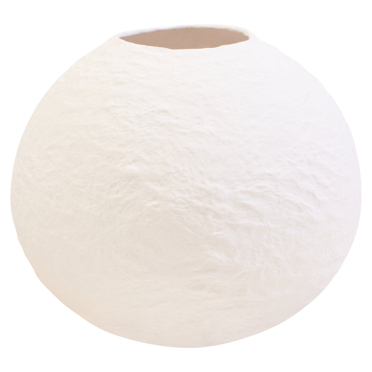 Beaumonde Home Sanai Cotton Mache Small White Round Vase 9