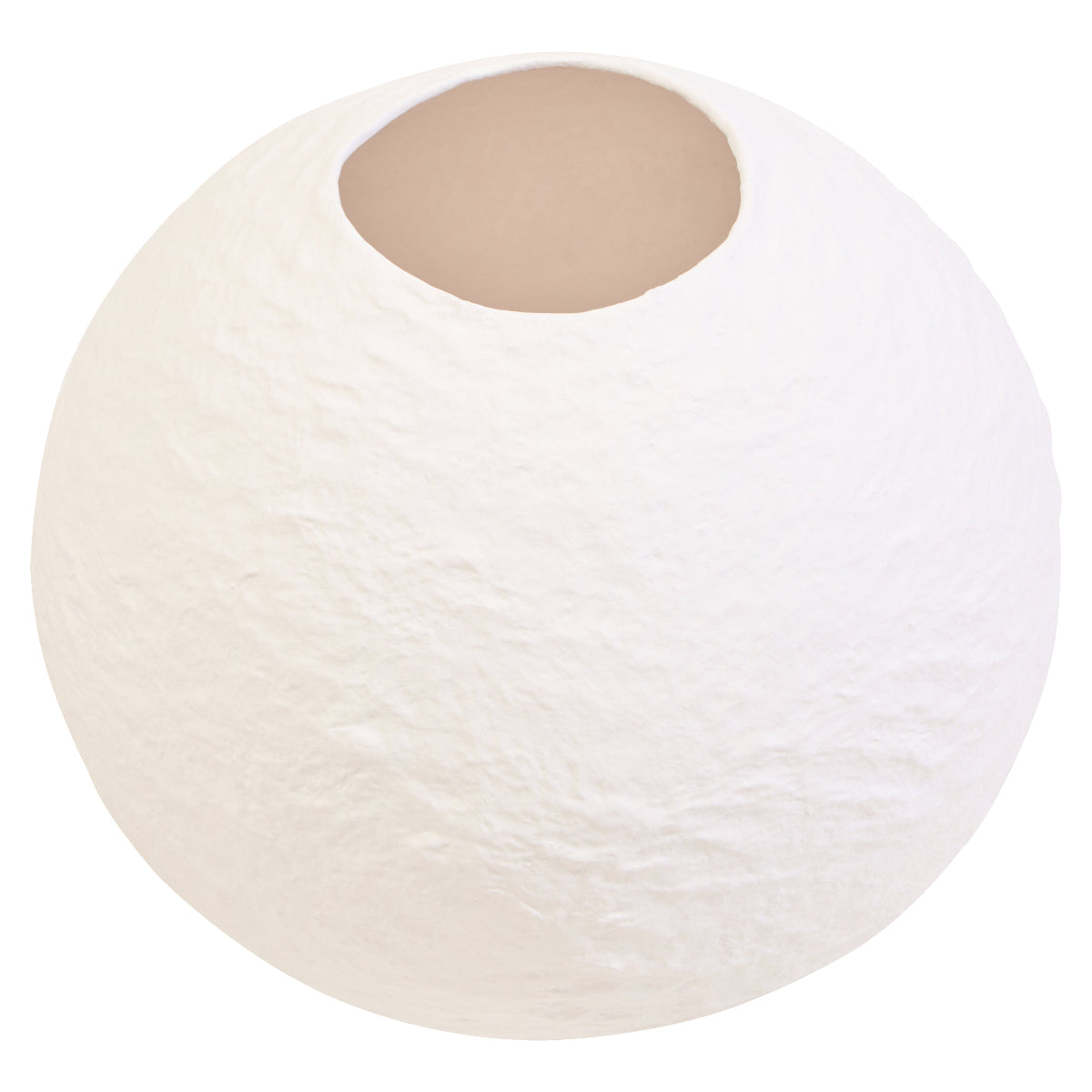 Beaumonde Home Sanai Cotton Mache Small White Round Vase 8