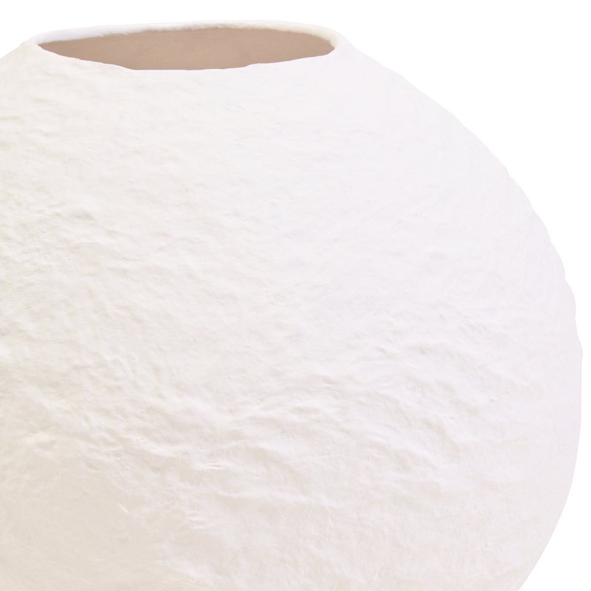 Beaumonde Home Sanai Cotton Mache Small White Round Vase 7