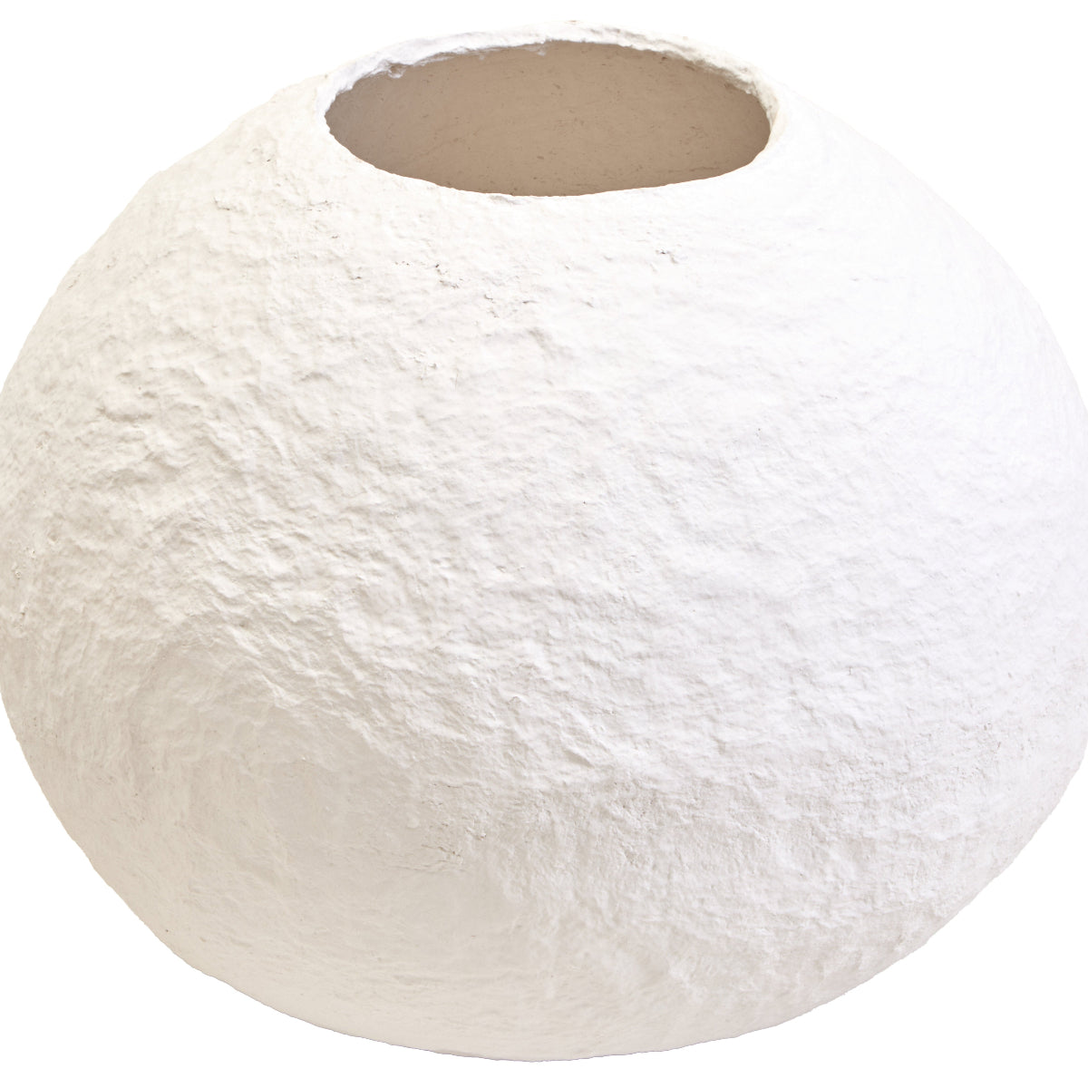 Beaumonde Home Sanai Cotton Mache Large White Round Vase 10