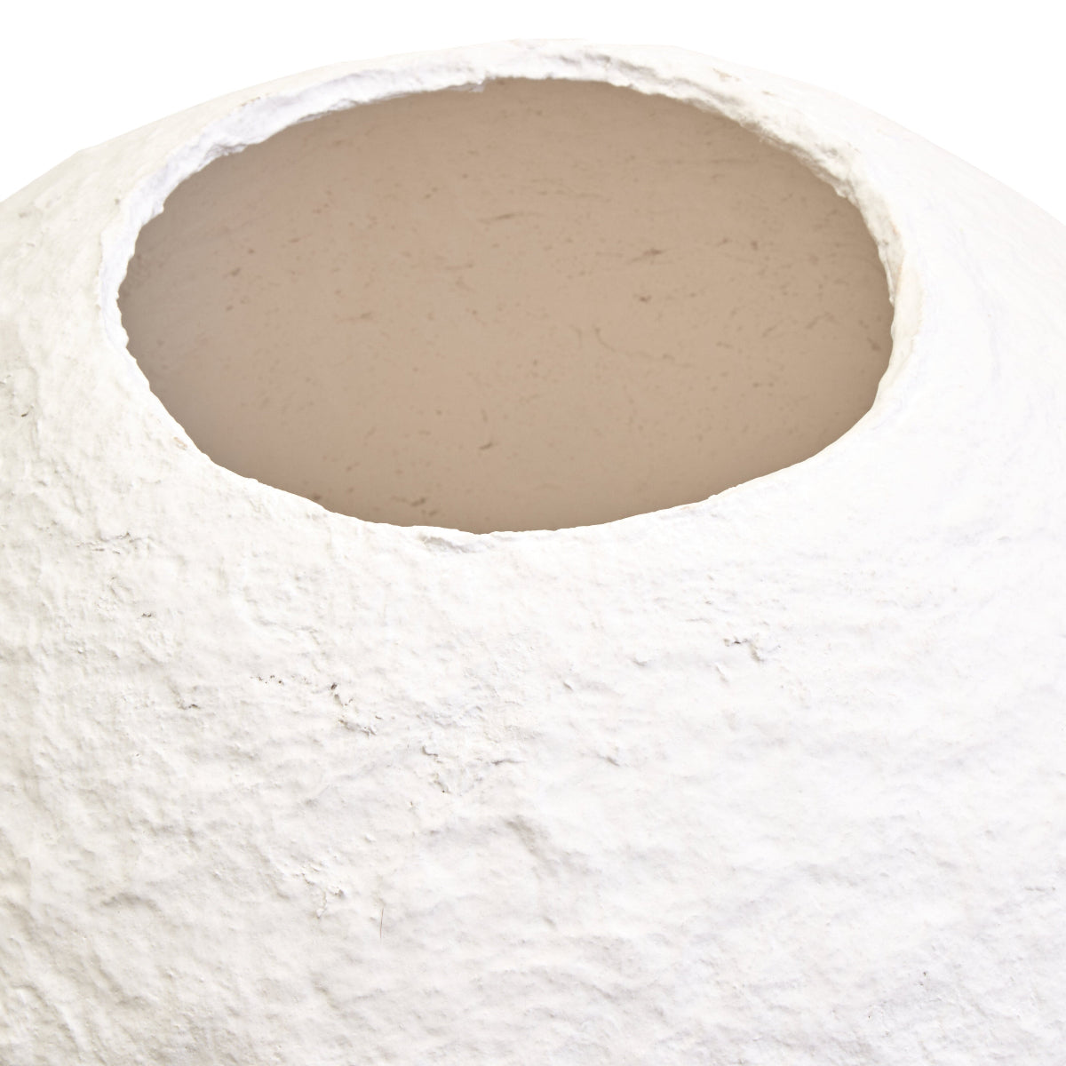 Beaumonde Home Sanai Cotton Mache Large White Round Vase 8