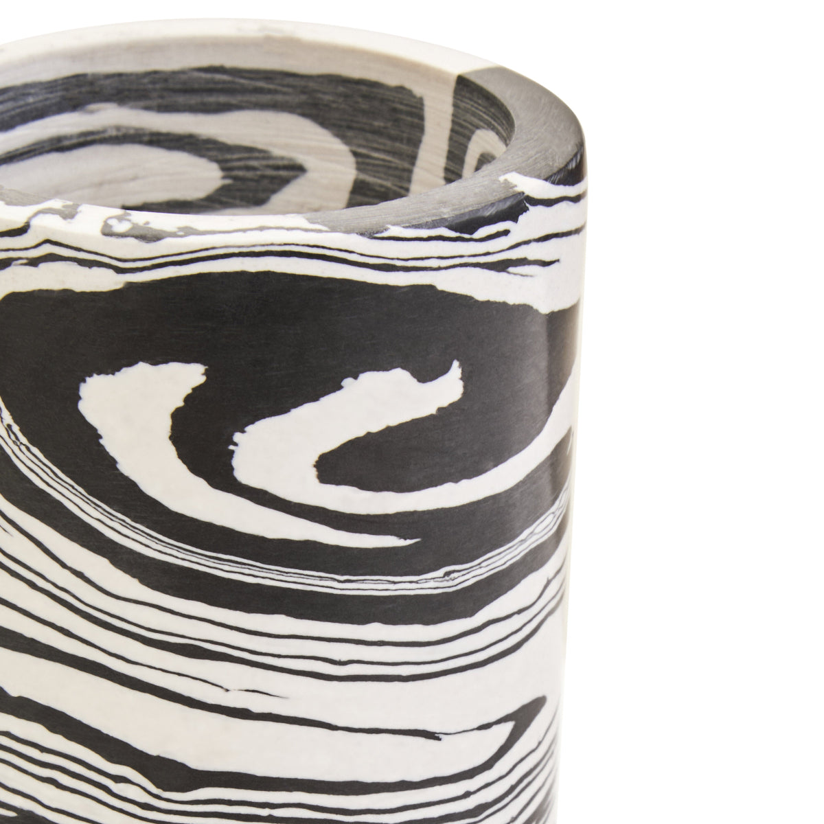 Beaumonde Home Helsa Black And White Marble Two Way Candle Holder 5
