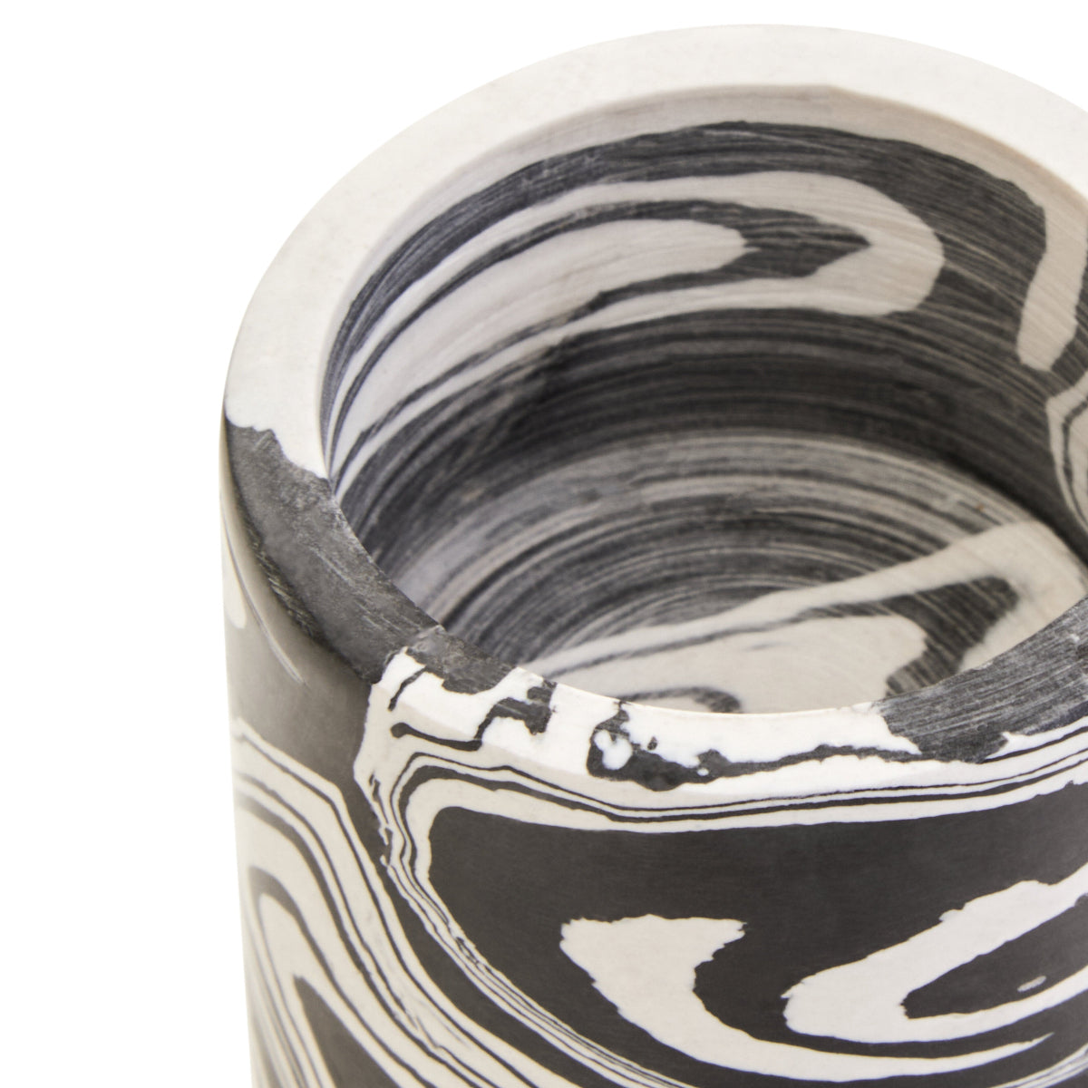 Beaumonde Home Helsa Black And White Marble Two Way Candle Holder 4