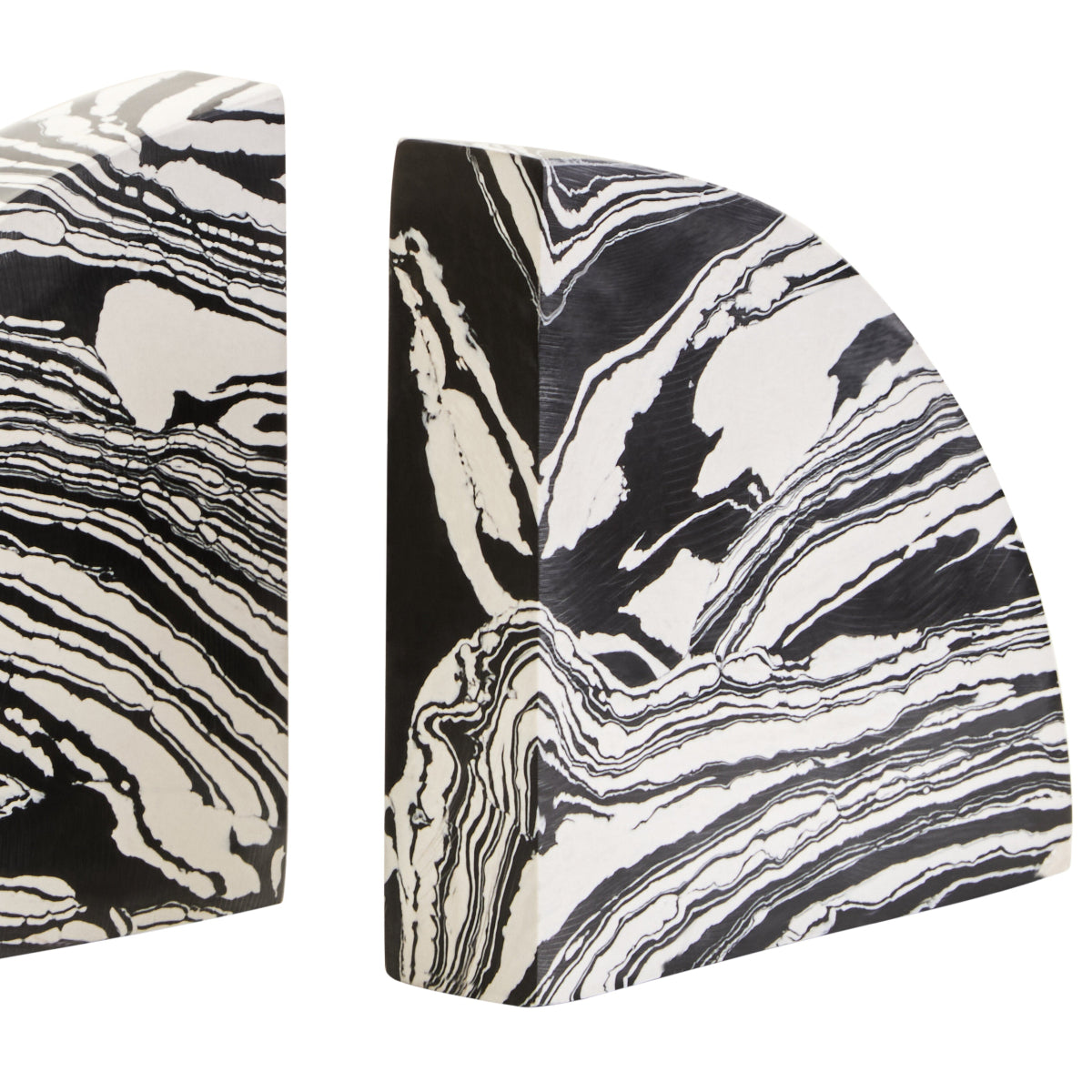 Beaumonde Home Helsa Black And White Marble Set Of Two Bookends 9