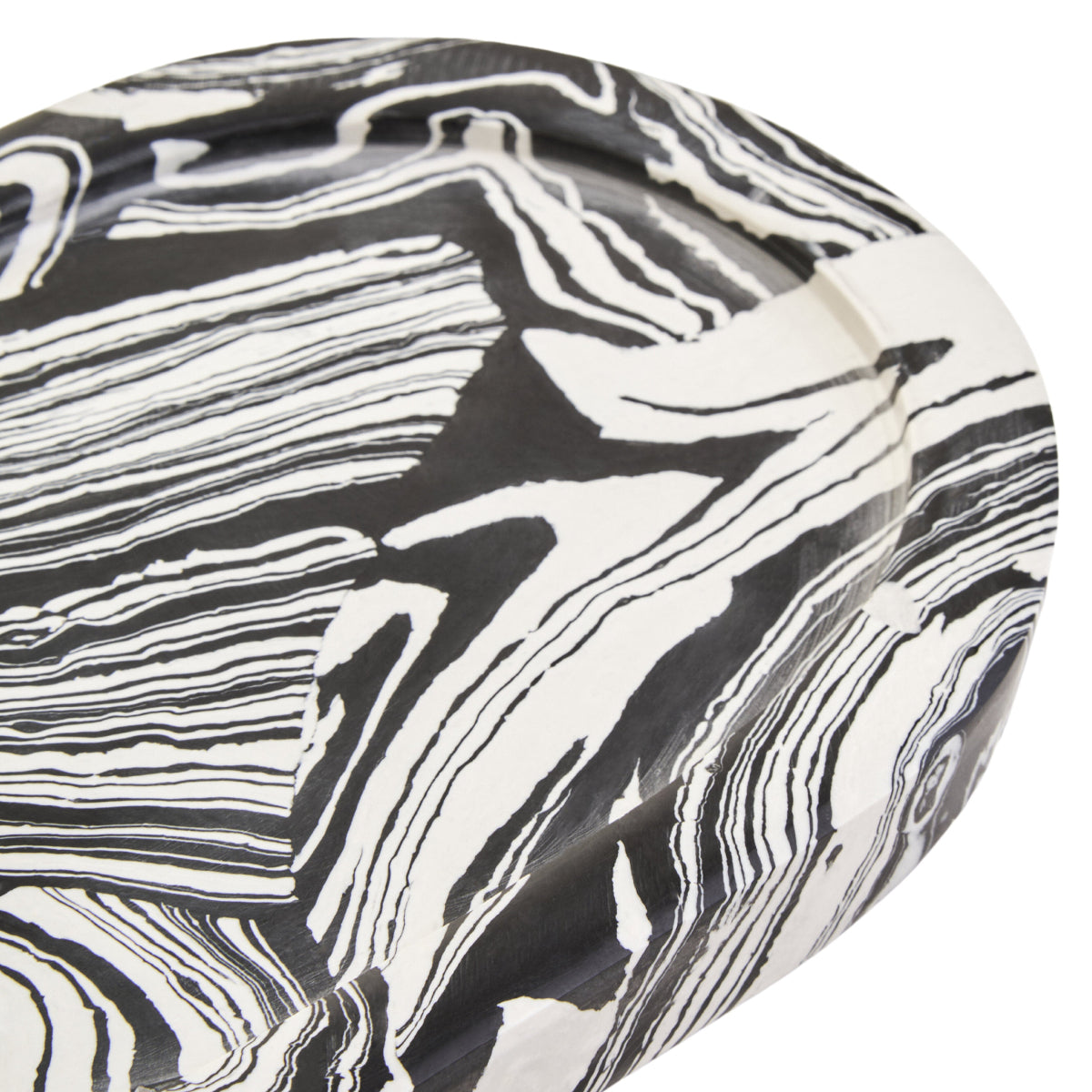 Beaumonde Home Helsa Black And White Oval Marble Tray 8