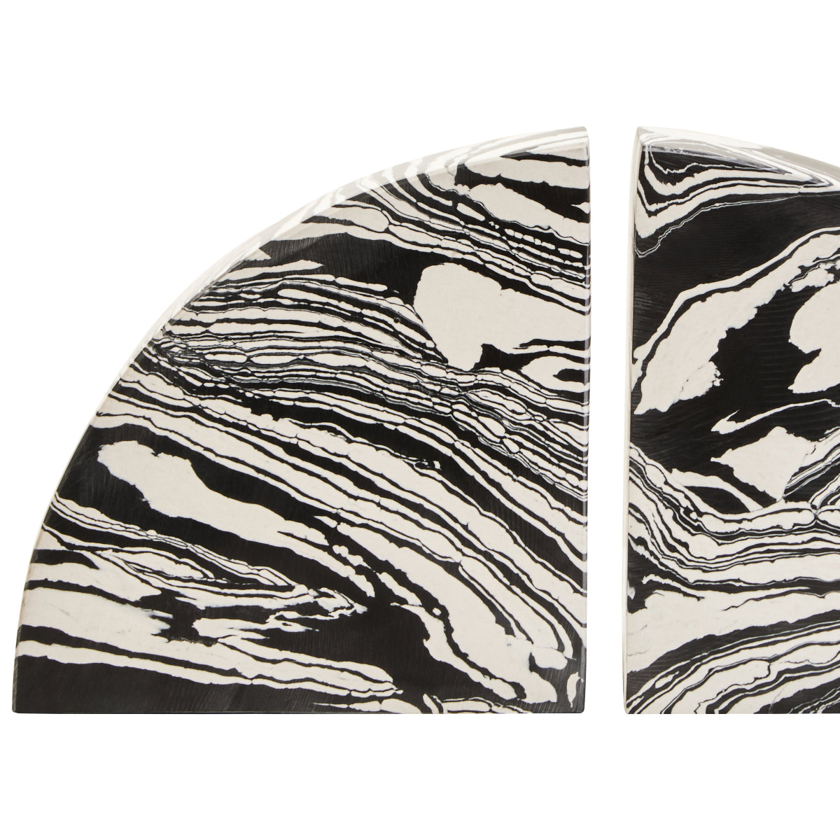 Beaumonde Home Helsa Black And White Marble Set Of Two Bookends 8