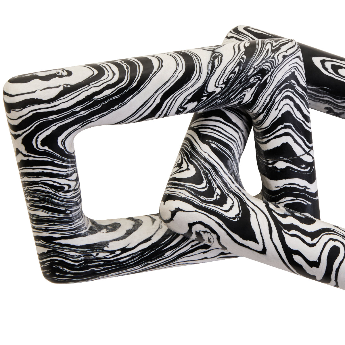 Beaumonde Home Helsa Black And White Marble Two Link Chain 8