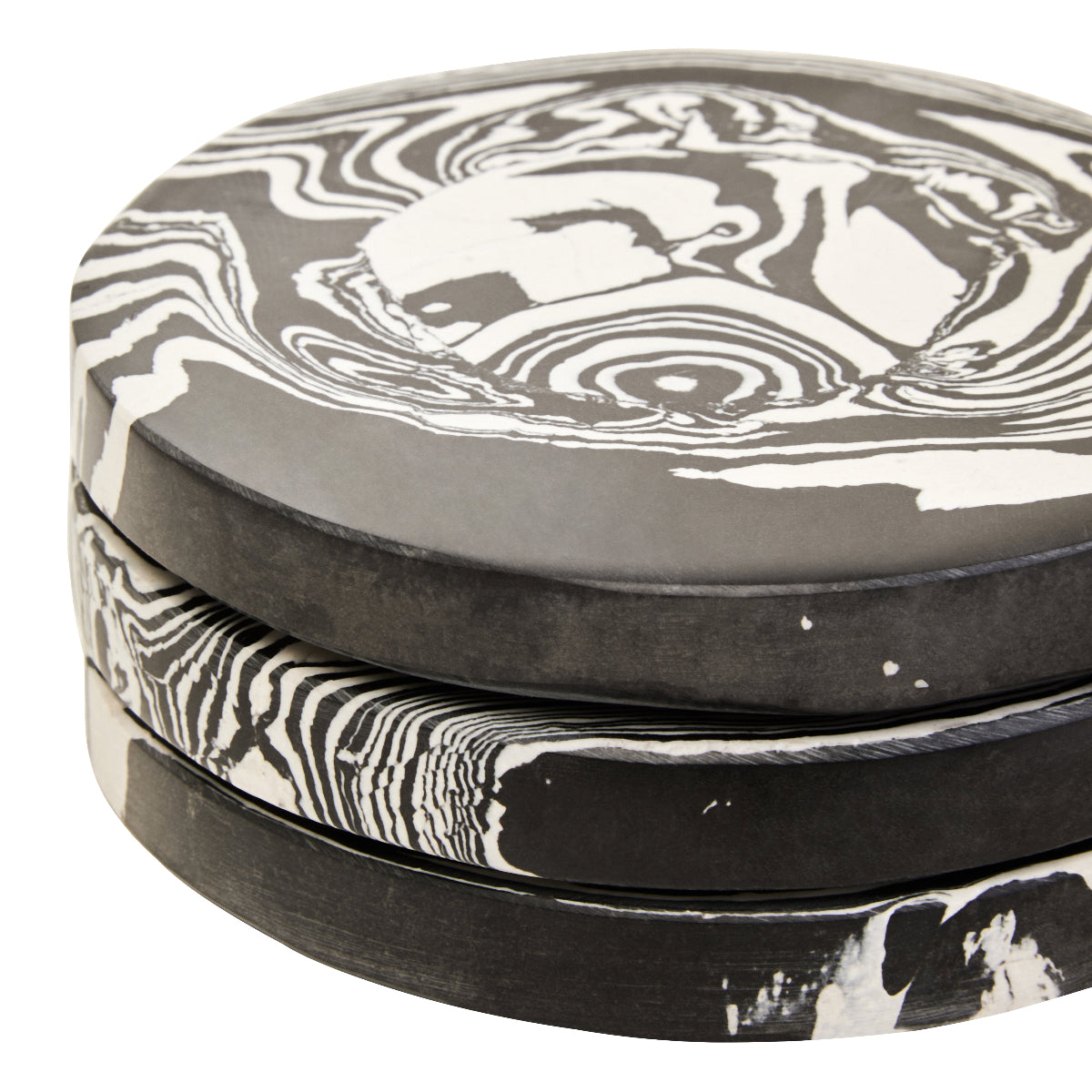 Beaumonde Home Helsa Black And White Marble Set Of Four Coasters 8