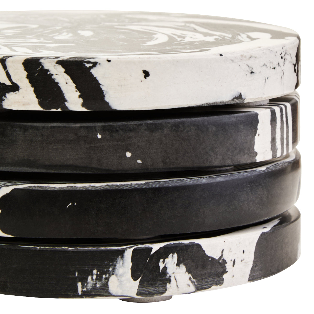 Beaumonde Home Helsa Black And White Marble Set Of Four Coasters 7