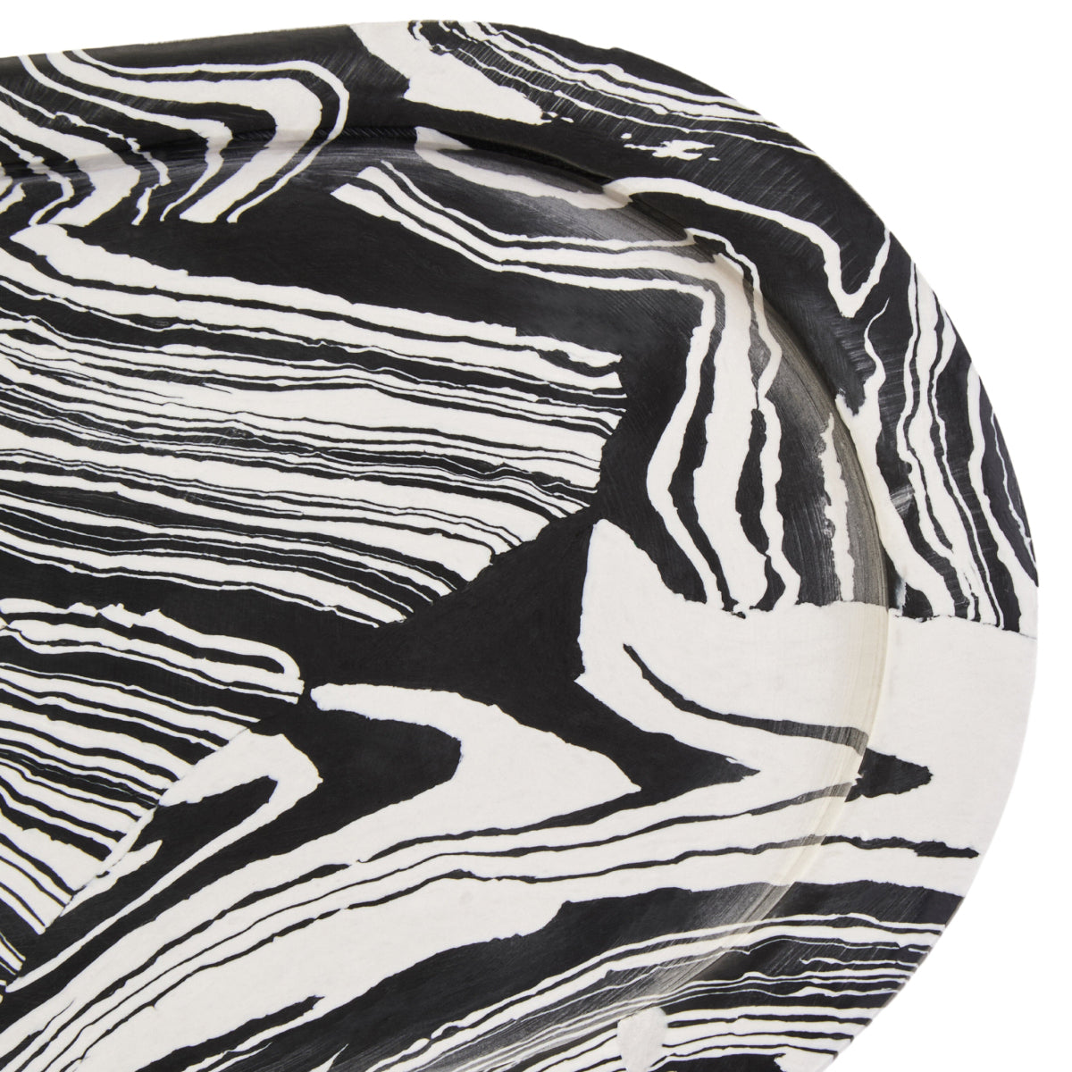 Beaumonde Home Helsa Black And White Oval Marble Tray 5