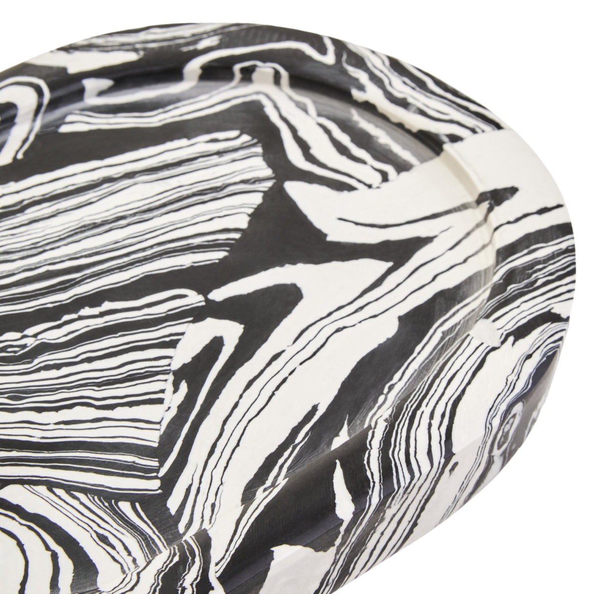 Beaumonde Home Helsa Black And White Oval Marble Tray 3