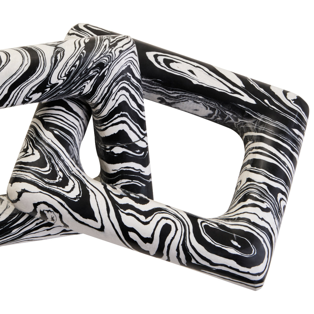 Beaumonde Home Helsa Black And White Marble Two Link Chain 4