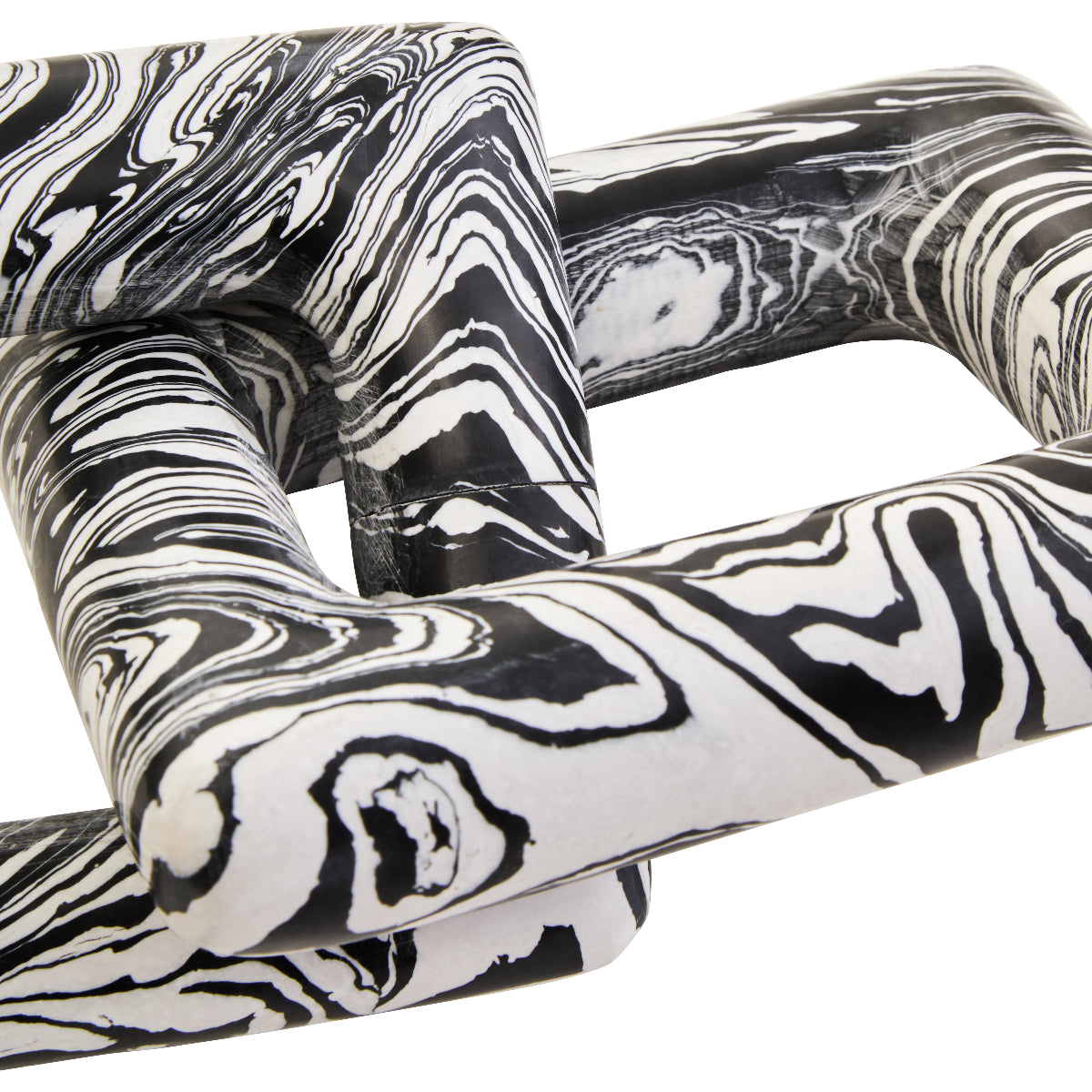 Beaumonde Home Helsa Black And White Marble Two Link Chain 2