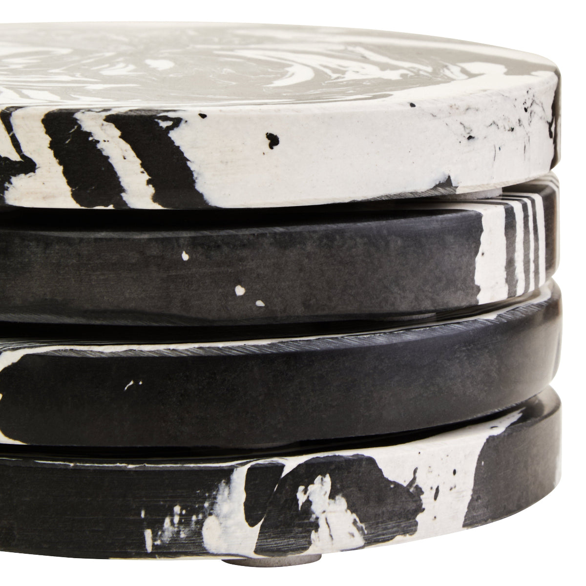 Beaumonde Home Helsa Black And White Marble Set Of Four Coasters 2