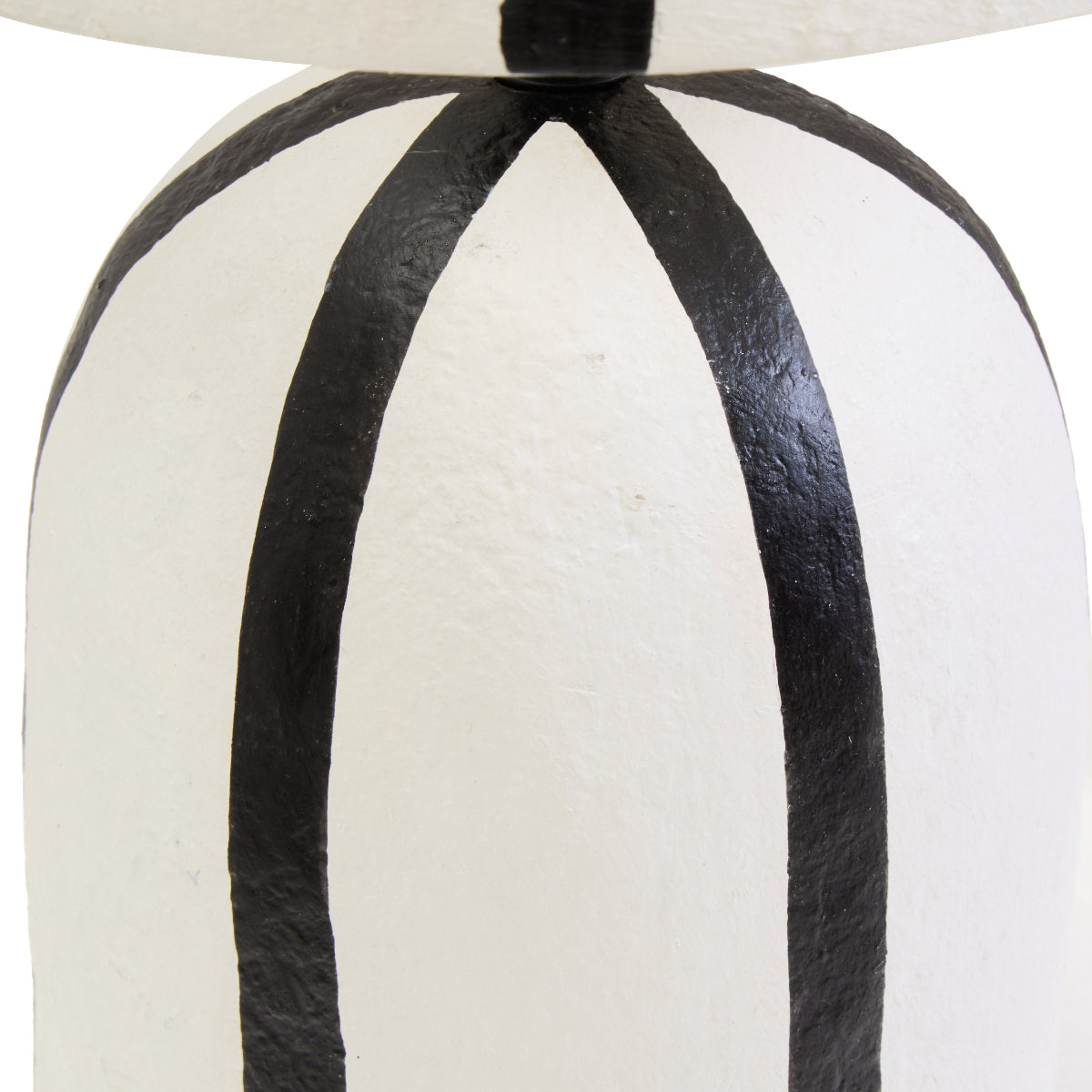 Beaumonde Home Carta 34Cm Black And White Stripe Papier Mache Table Lamp 6