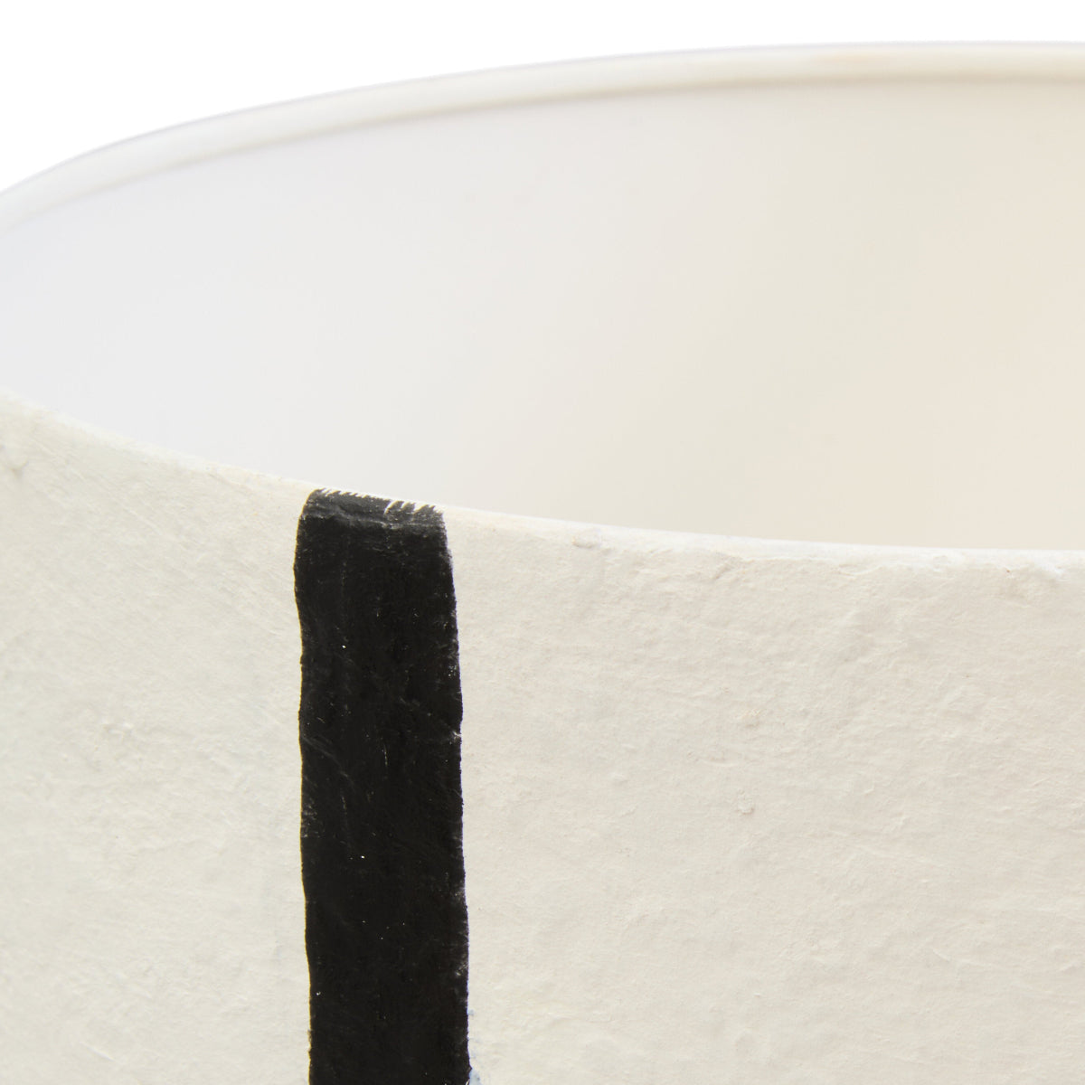 Beaumonde Home Carta 34Cm Black And White Stripe Papier Mache Table Lamp 5